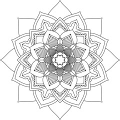 Easy Mandala coloring book simple and basic for beginners, seniors and children. Set of Mehndi flower pattern for Henna drawing and tattoo. Decoration in ethnic oriental, Indian style.