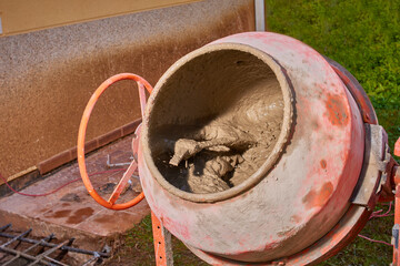 concrete mixer for mixing and making cement and concrete on a construction site