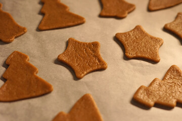 Preparation of homemade gingerbread for Christmas time