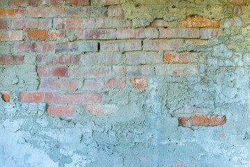 Turquiose broken brick wall texture