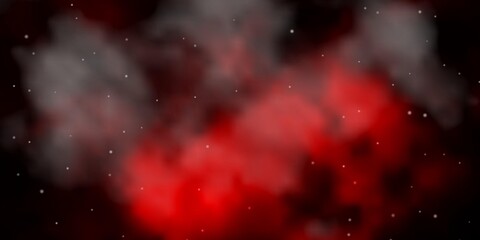 Dark Red vector texture with beautiful stars.