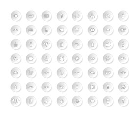 Grocery store icons set. Monochrome vector line isolated illustration.