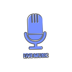 Live music vector icon on white isolated background.