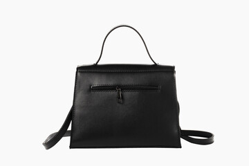 Elegant small women's black handbag with an outer pocket