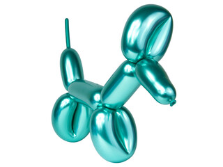 Green bright balloon dog isolated on the white