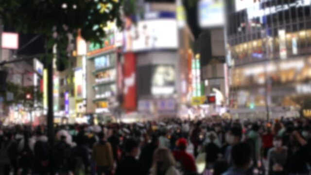 ２０２０年-渋谷ハロウィン横断歩道中央1。コロナ禍の影響。