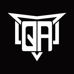 QA Logo monogram with triangle sharp and half square rounded design template