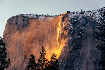 Badkamer foto achterwand Firefalls, winter 2019, Yosemite National Park © Raymond