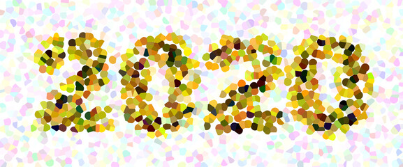 Pixel New Year Numbers 2020 Isolated on White Background