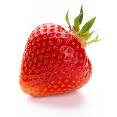 Fresh strawberries closeup on a white background. Isolated - Image