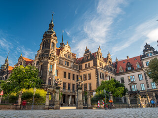Fototapeta na wymiar Dresden City View during Autumn phase and blue sky