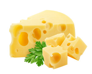 cheese, isolated on white background, clipping path, full depth of field