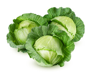 cabbage isolated on white background, clipping path, full depth of field