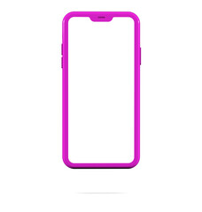 Violet cell from the front. Three-dimensional mockup. Isolated background.