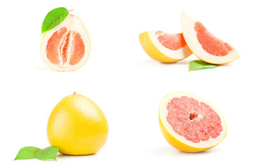 Collection of citrus maxima on a background