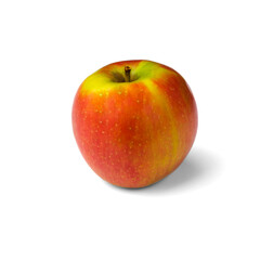 One red and yellow apple isolated on a white background.