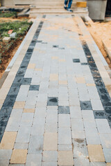 Stone Paving Walkway - Sidewalk Cement Blocks - Strong, Durable Surface
