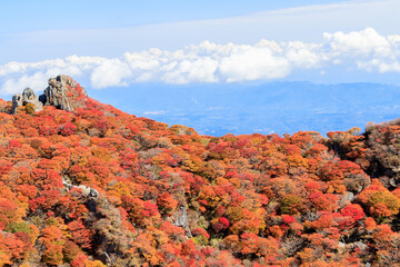 紅葉した大船山　くじゅう連山　大分県玖珠郡　
Autumn leaves Mt.Daisenzan  Kujuurenzan Ooita-ken Kusu-gun