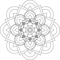Easy Mandala coloring book simple and basic for beginners, seniors and children. Set of Mehndi flower pattern for Henna drawing and tattoo. Decoration in ethnic oriental, Indian style.