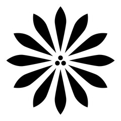 Flower icon. Abstract daisy. Design element isolated on white background. Floral symbol in trendy and modern style.