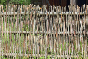 Traditional wattle fence in Estonia