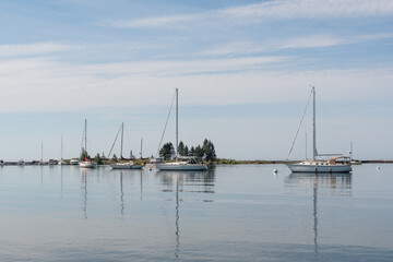 Fototapeta premium Sailing Reflections on Lake Superior