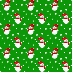 Snowman Toy Christmas Seamless Background