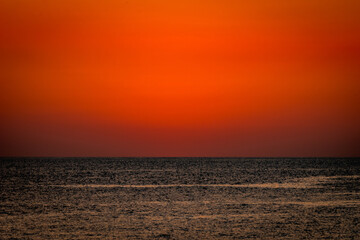 Late sunset on the seashore