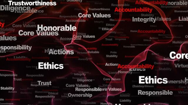 ACCOUNTABILITY Keywords Animation, Background, Loop, 4k
