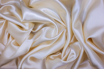 Silk fabric background. White satin fabric. Silk fabric texture