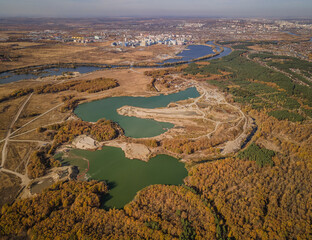 forest lake sand quarries near Penza in Russia