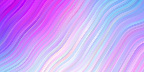 Light Pink, Blue vector template with curves.