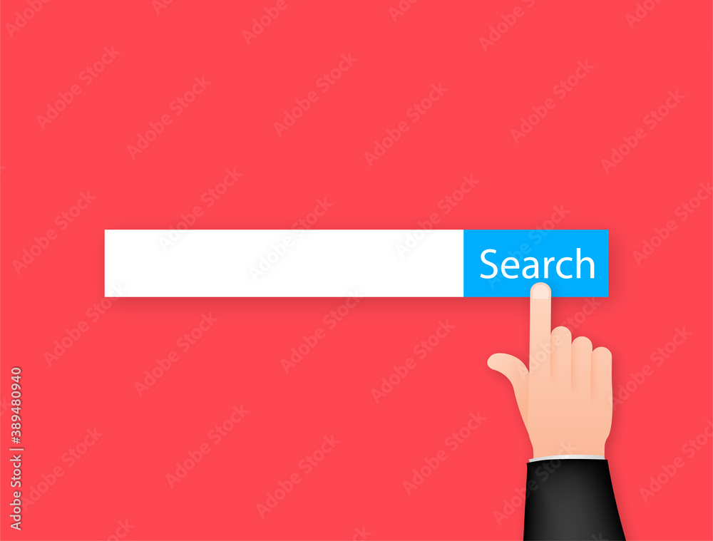 Sticker Set Search bar vector element design, set of search boxes ui template isolated on blue background. Vector illustration.