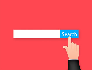 Set Search bar vector element design, set of search boxes ui template isolated on blue background. Vector illustration.