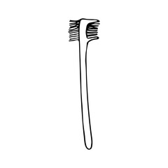 Doodle eyebrow comb icon in vector. Hand drawn eyebrow comb icon in vector. Eyebrow doodle illustration