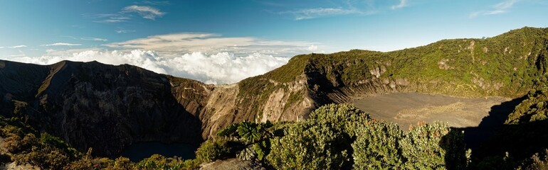 Costa Rica landscapes - beautiful nature - View from Irazu Volcano to the crater and landscape view...
