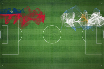 Samoa vs Argentina Soccer Match, national colors, national flags, soccer field, football game, Copy...