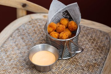 Chicken Popcorn and the sauce