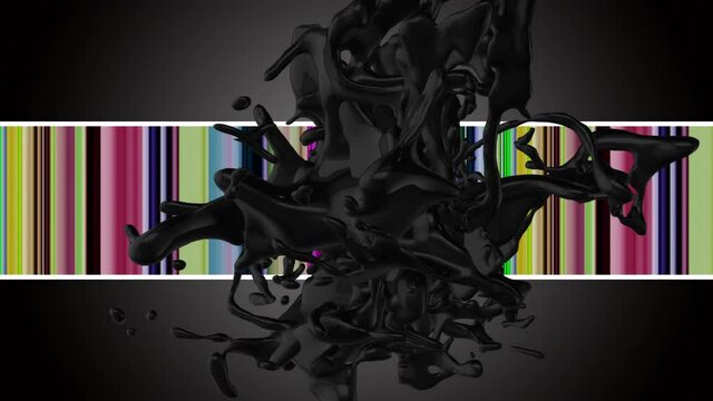 Fantastic animation with abstract 3D object and color changing stripes in slow motion, 4096x2304 loop 4K