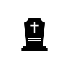 Obraz premium Rip grave vector icon. Tombstone Gravestone death rest in peace flat funeral symbol.