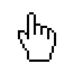 Hand cursor mouse icon. Cursor pixel pointer. Vector web finger click icon