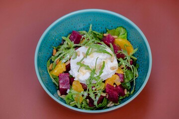 ROASTED BUTTERNUT GOATS CHEESE SALAD
Roasted butternut, goats cheese, local beetroot, sunflower seeds, orange and mustard dressing