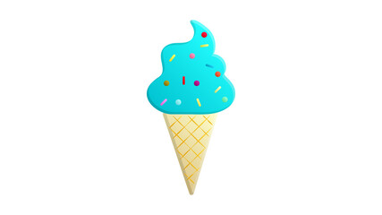 ice cream of an unusual shape in a waffle glass on a white background, vector illustration. milk dessert. blue berry ball with sugar sprinkling. dessert made of milk and berries