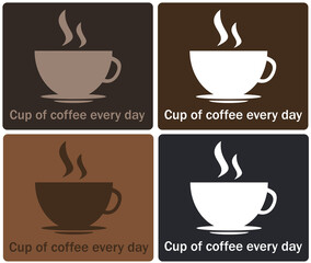 Coffee mug logo set.