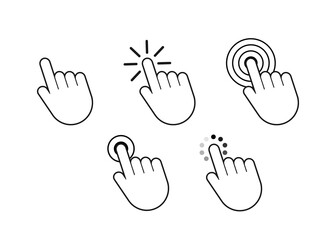 Obraz premium Finger click icon vector. Hand click icon. Push touch screen. Vector stock illustration.
