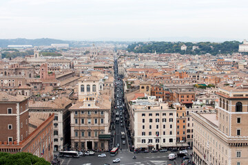 Obraz premium Skyline, panoramica o vista de la ciudad de Roma, pais de Italia