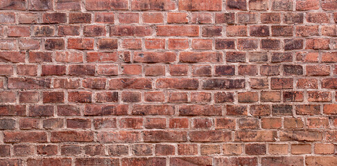 texture of old grunge red brick wall background	

