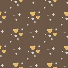 Sacred heart seamless hand drawn pattern. Boho valentine illustration. Love fashion graphic design.