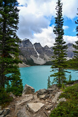 Beautiful Moraine Lake in Canadian Rockies
