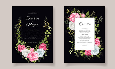 Elegant floral wedding invitation card design